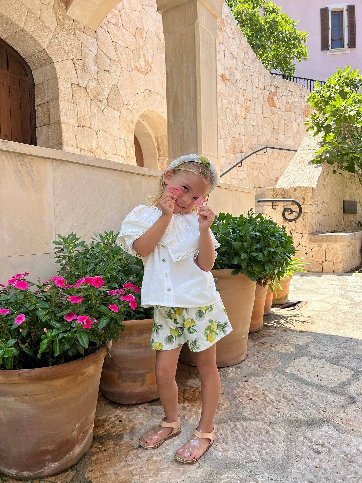 Amalfi Lemon Blouse and Shorts Set