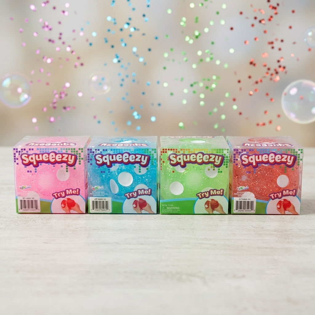 4" Jumbo Glitter Dice Squishy Sensory Toy