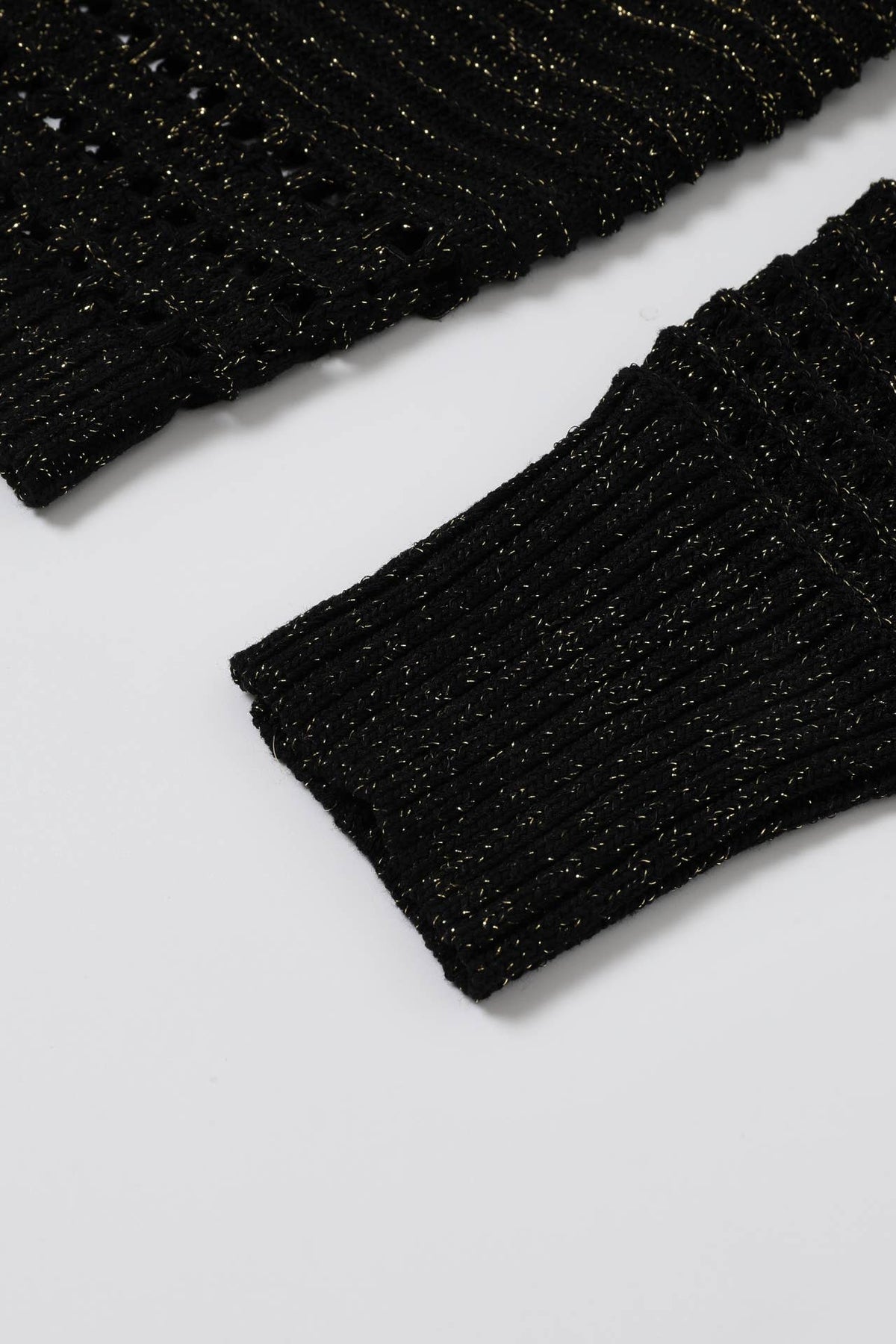 Crochet Lurex Knit Cardigan
