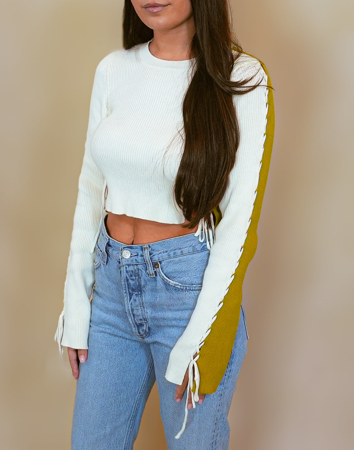 Color Block Crop Top