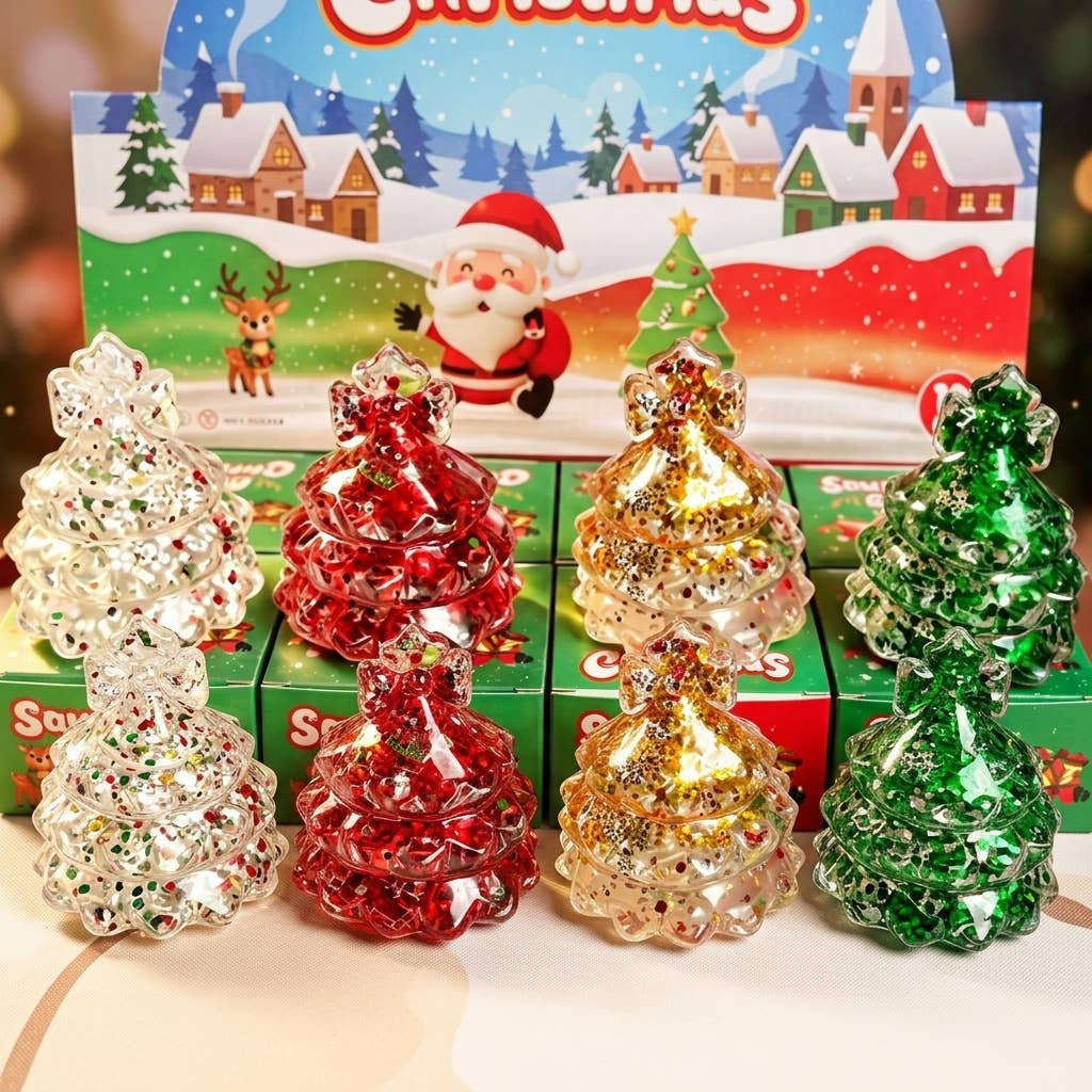 Christmas Tree Maltose Squishy Toy – Glitter TPR Sensory