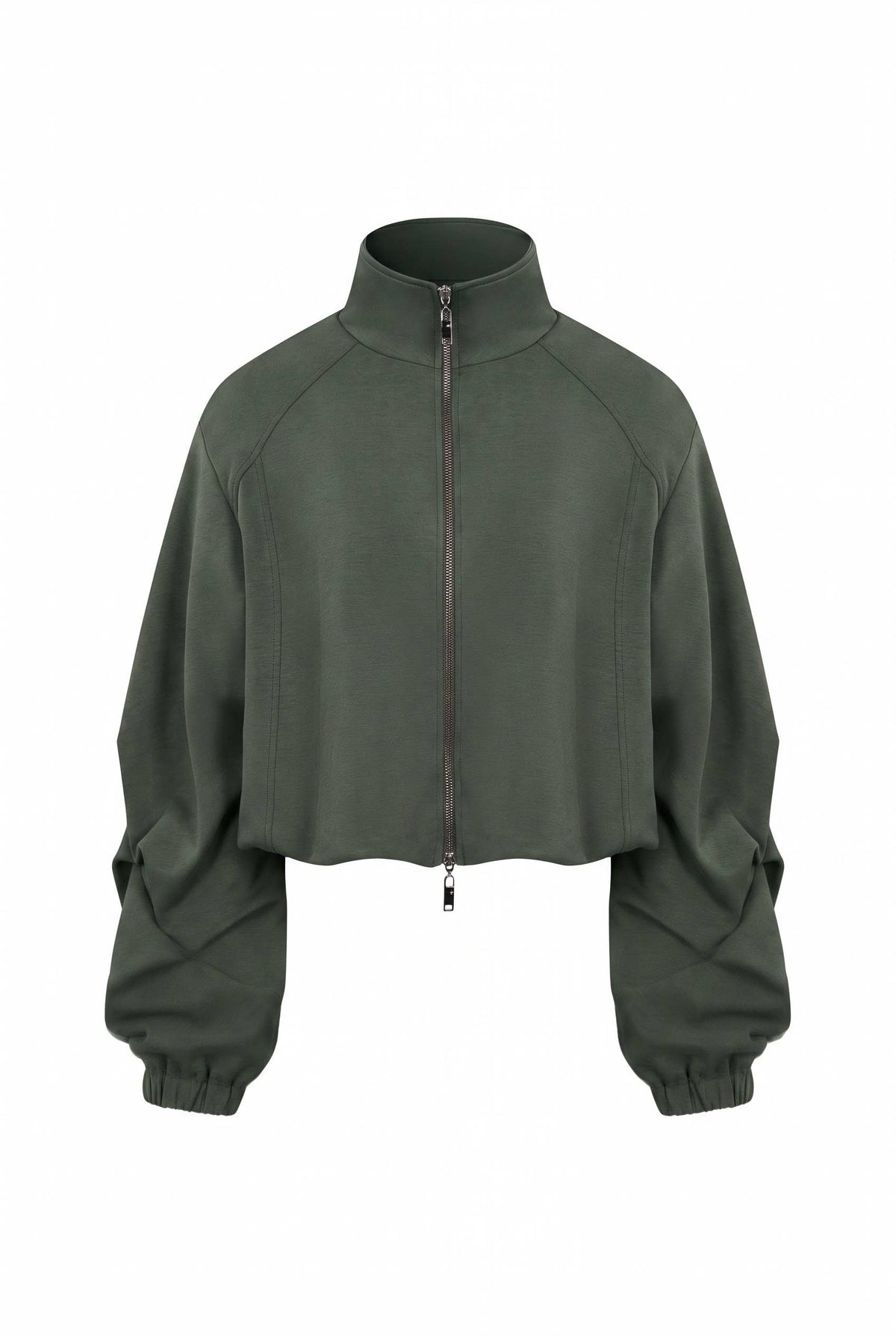 Pleated Sleeves Knit Jacket