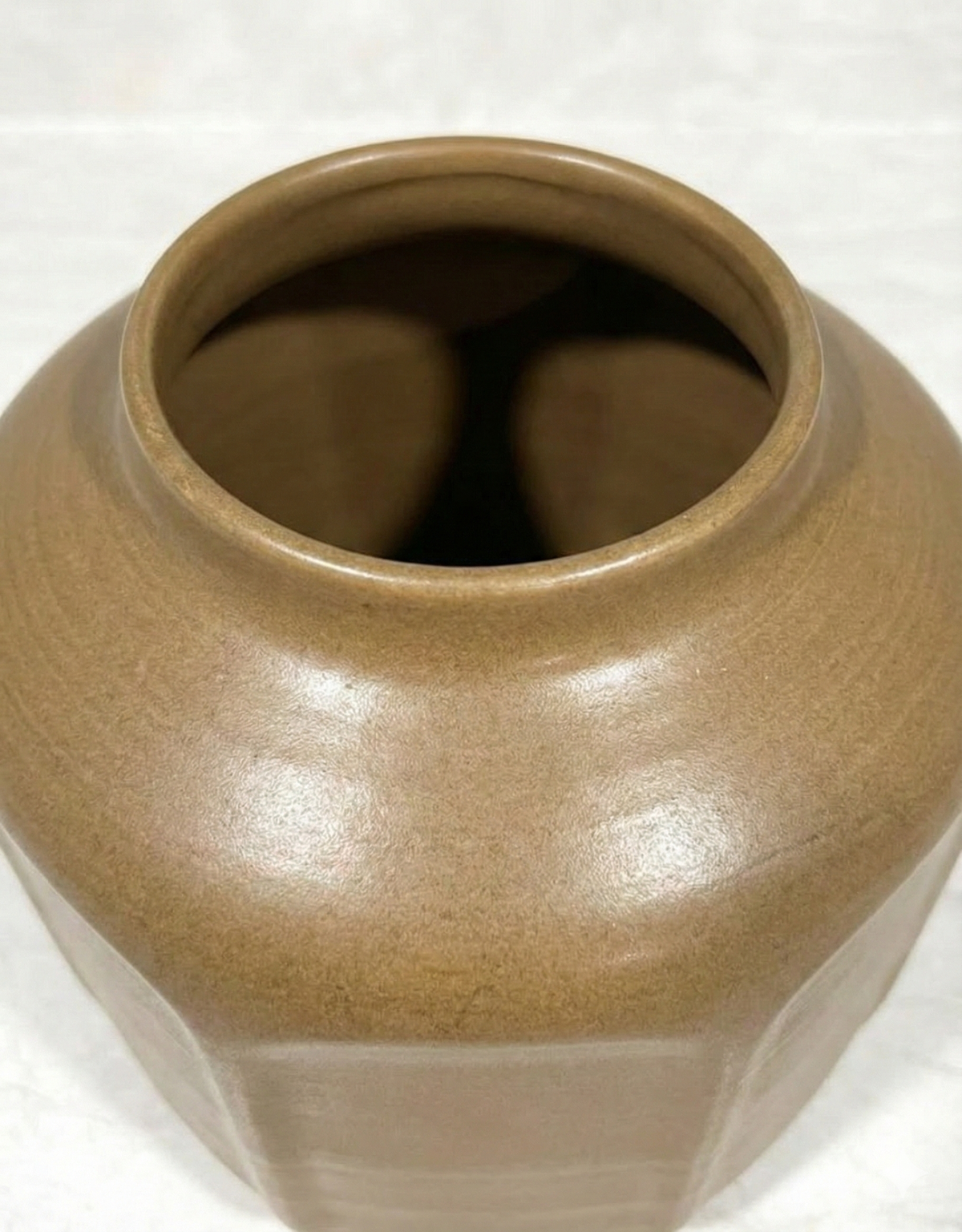Modern Brown Ceramic Vase, 7in x 6.5in Decor