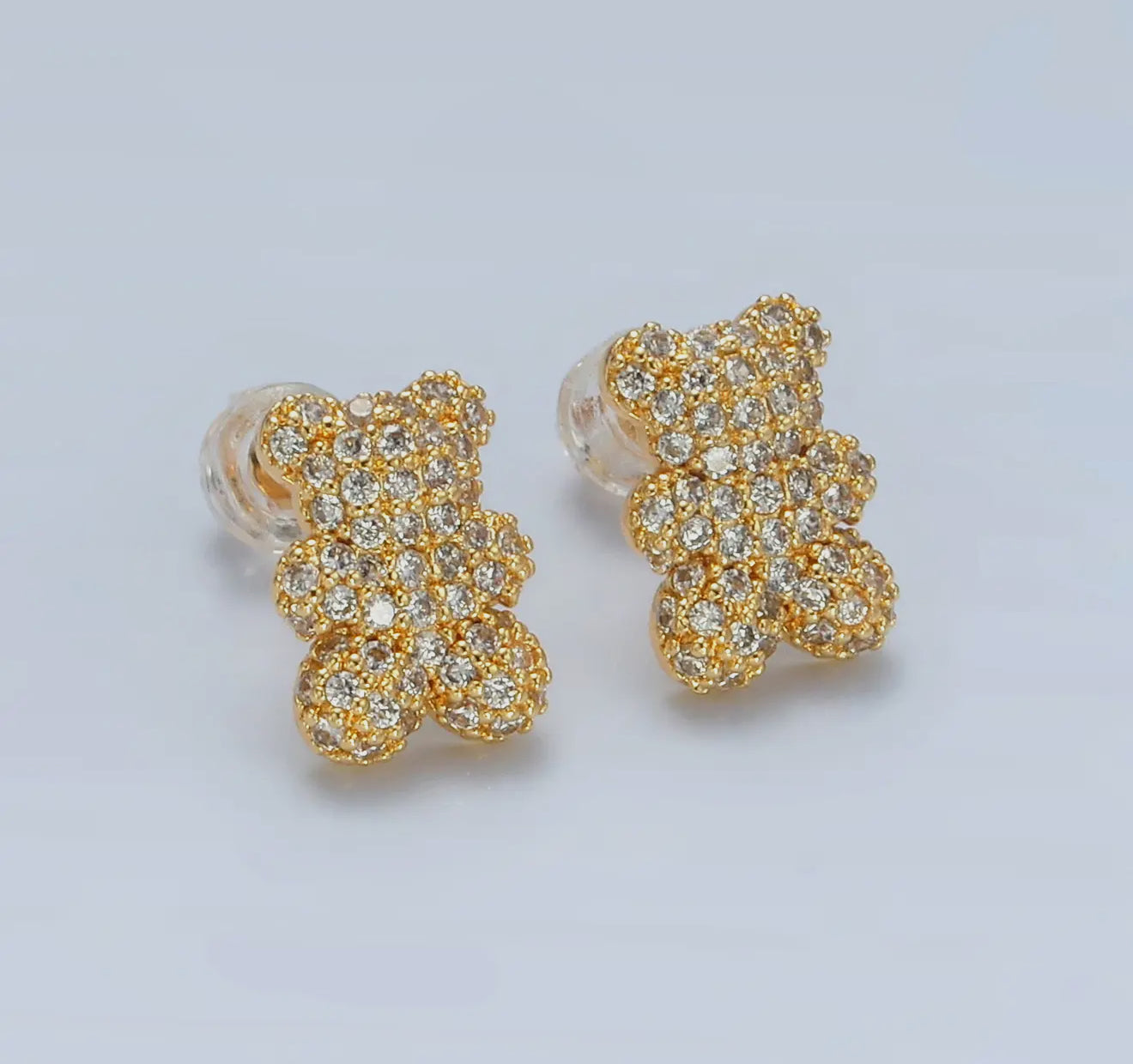 Micro Pavè Teddy Bear Earrings