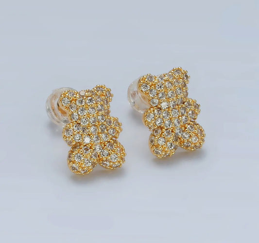 Micro Pavè Teddy Bear Earrings