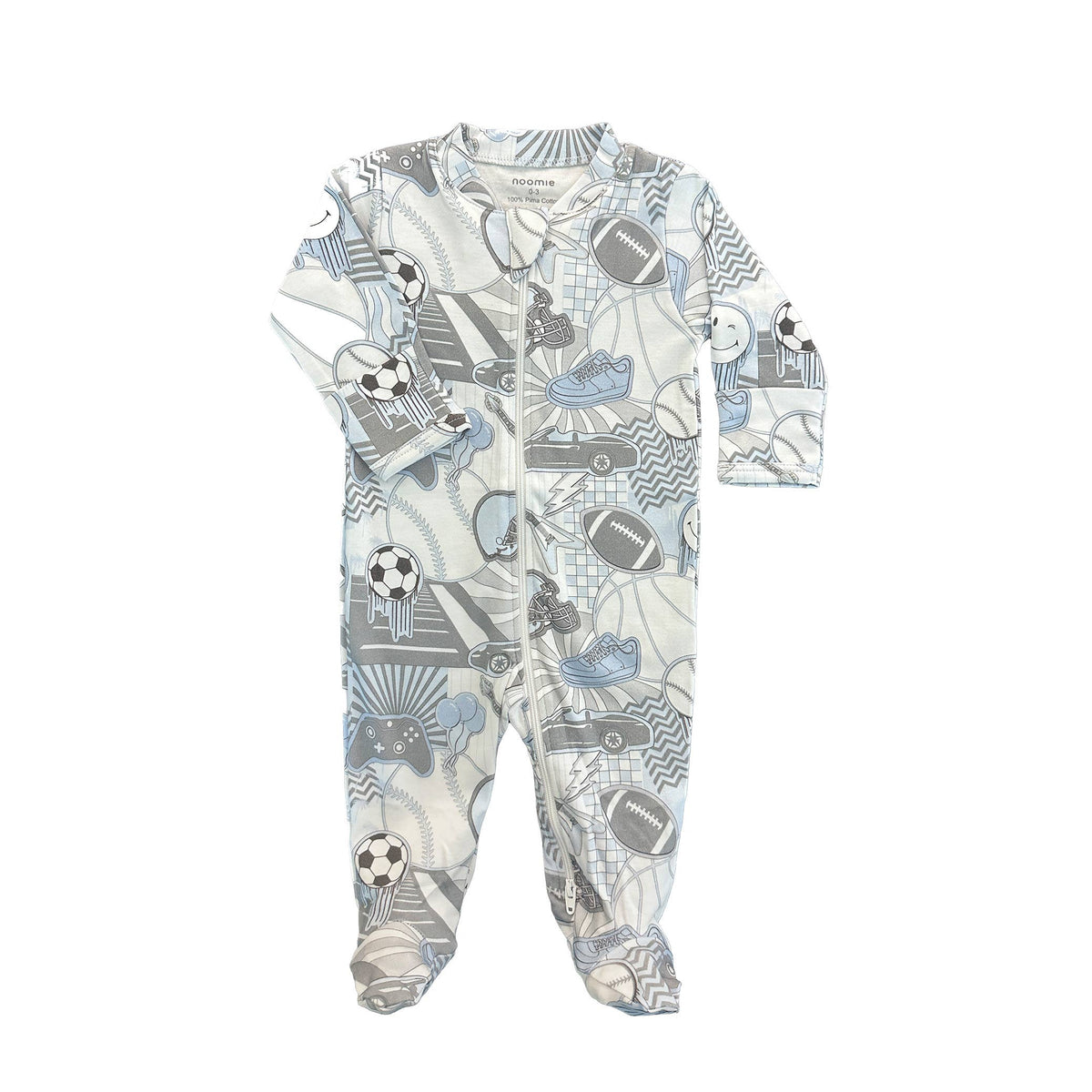 @byjordana Collab Icons Boy Zipper Footie in Blue
