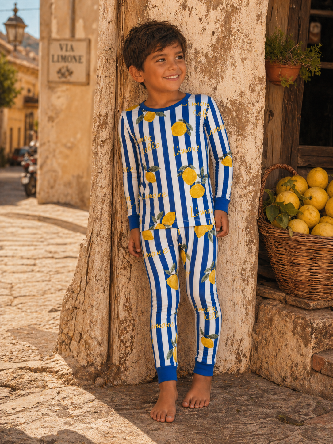 Long Sleeve 2-Piece Set, Lemon Classico