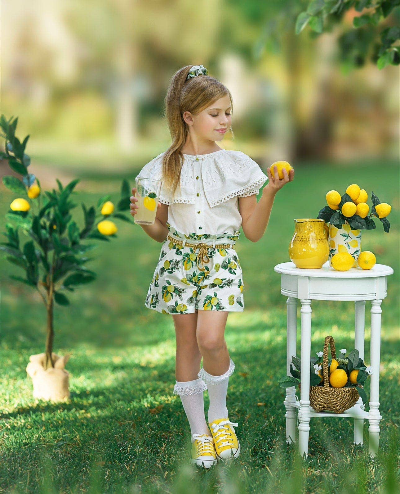 Amalfi Lemon Blouse and Shorts Set