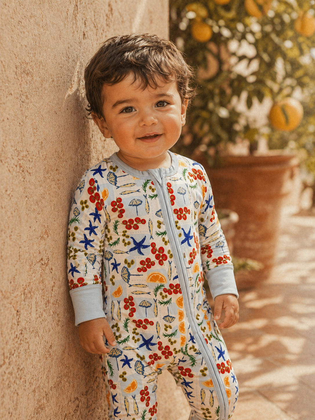 2-Way Zip Romper, Palermo Picnic
