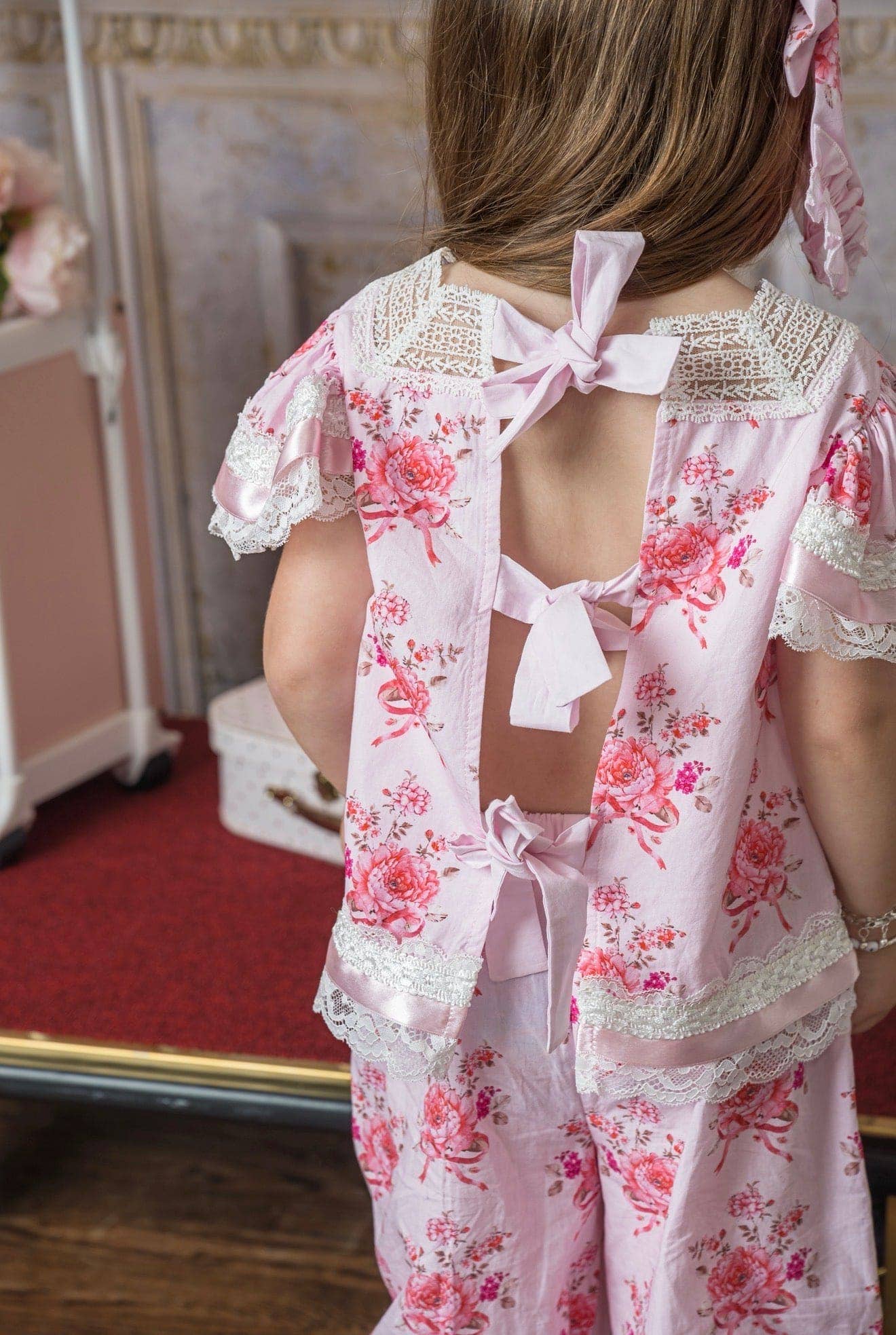 Amelia Pink Flower Print Short Sleeve Top