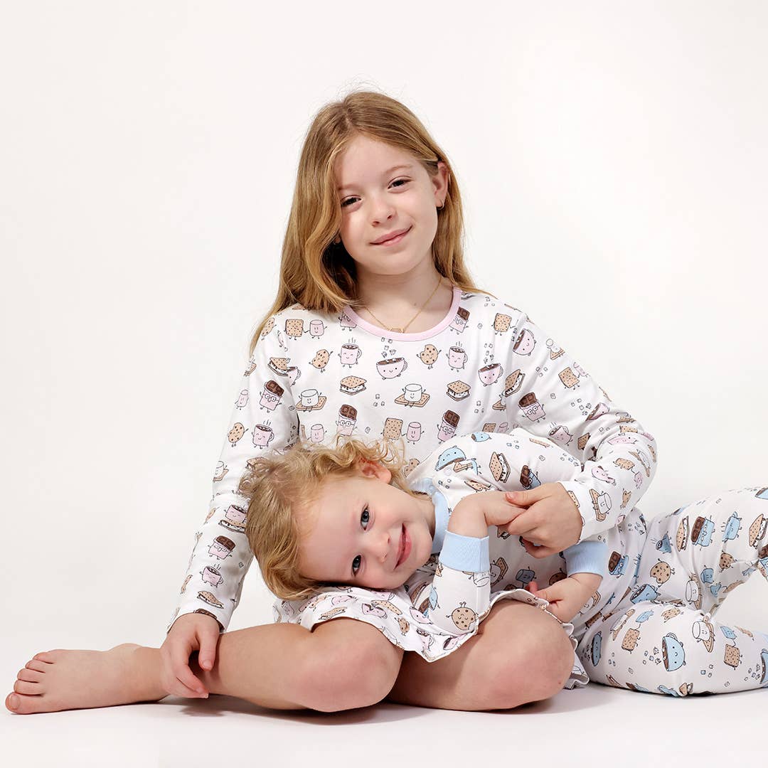 Smores Blue Long Sleeve Pajama Set