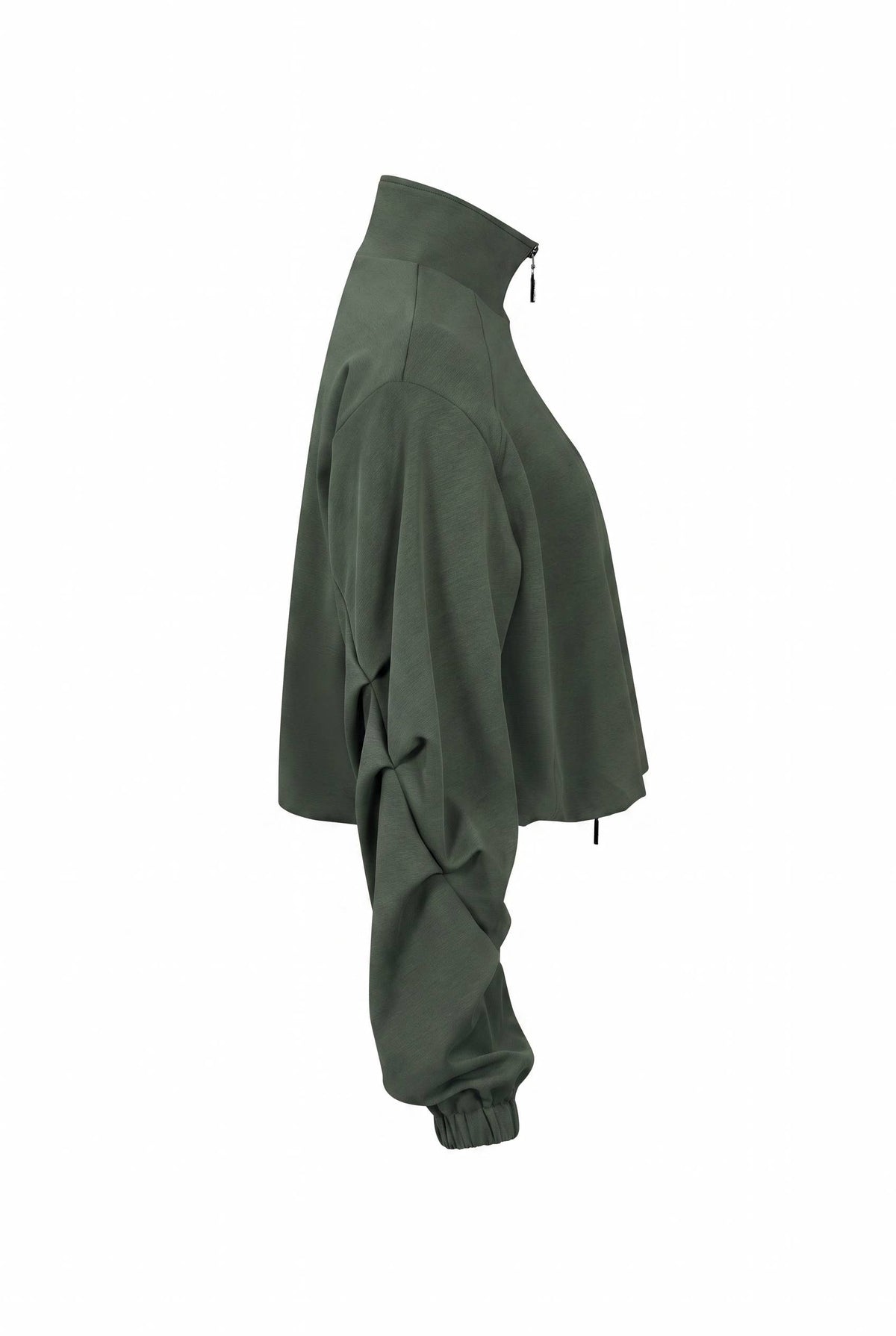 Pleated Sleeves Knit Jacket