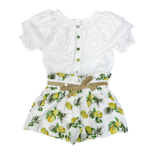 Amalfi Lemon Blouse and Shorts Set