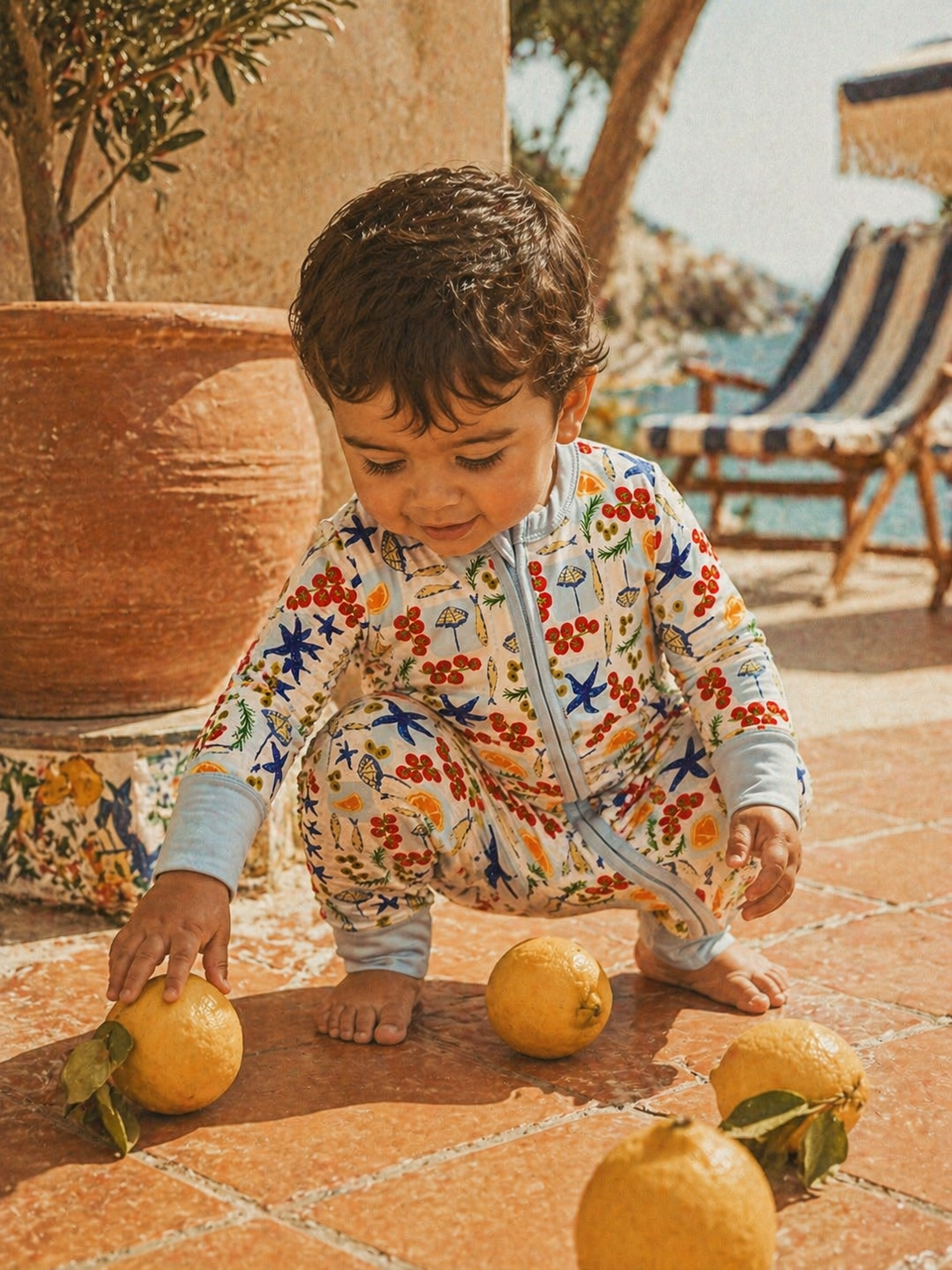 2-Way Zip Romper, Palermo Picnic