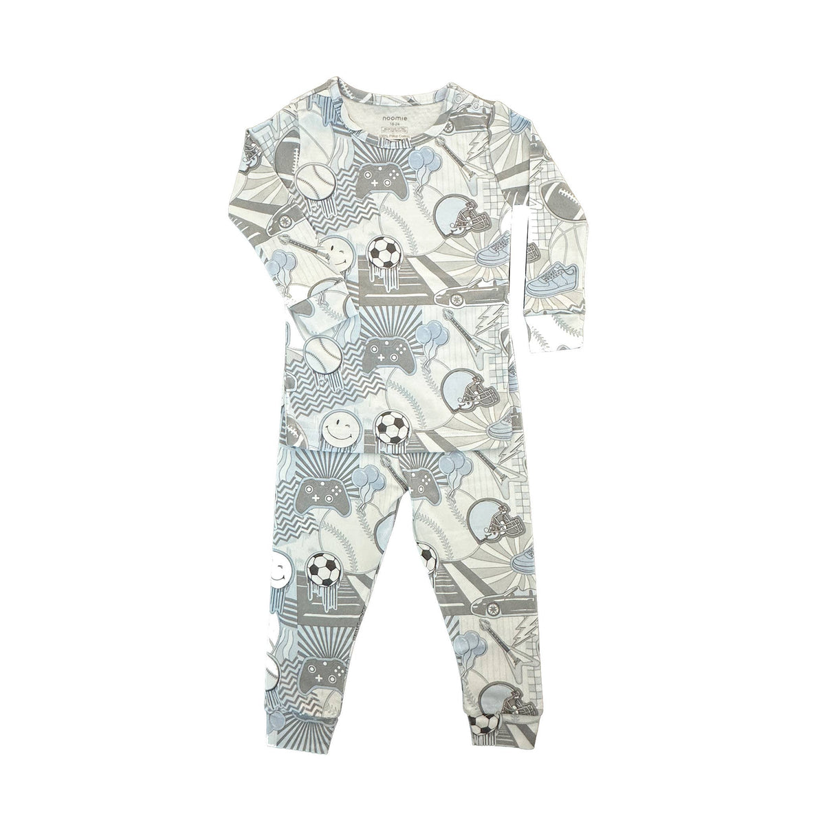 @byjordana Icons Long Sleeve Boy Pajama Set in Blue