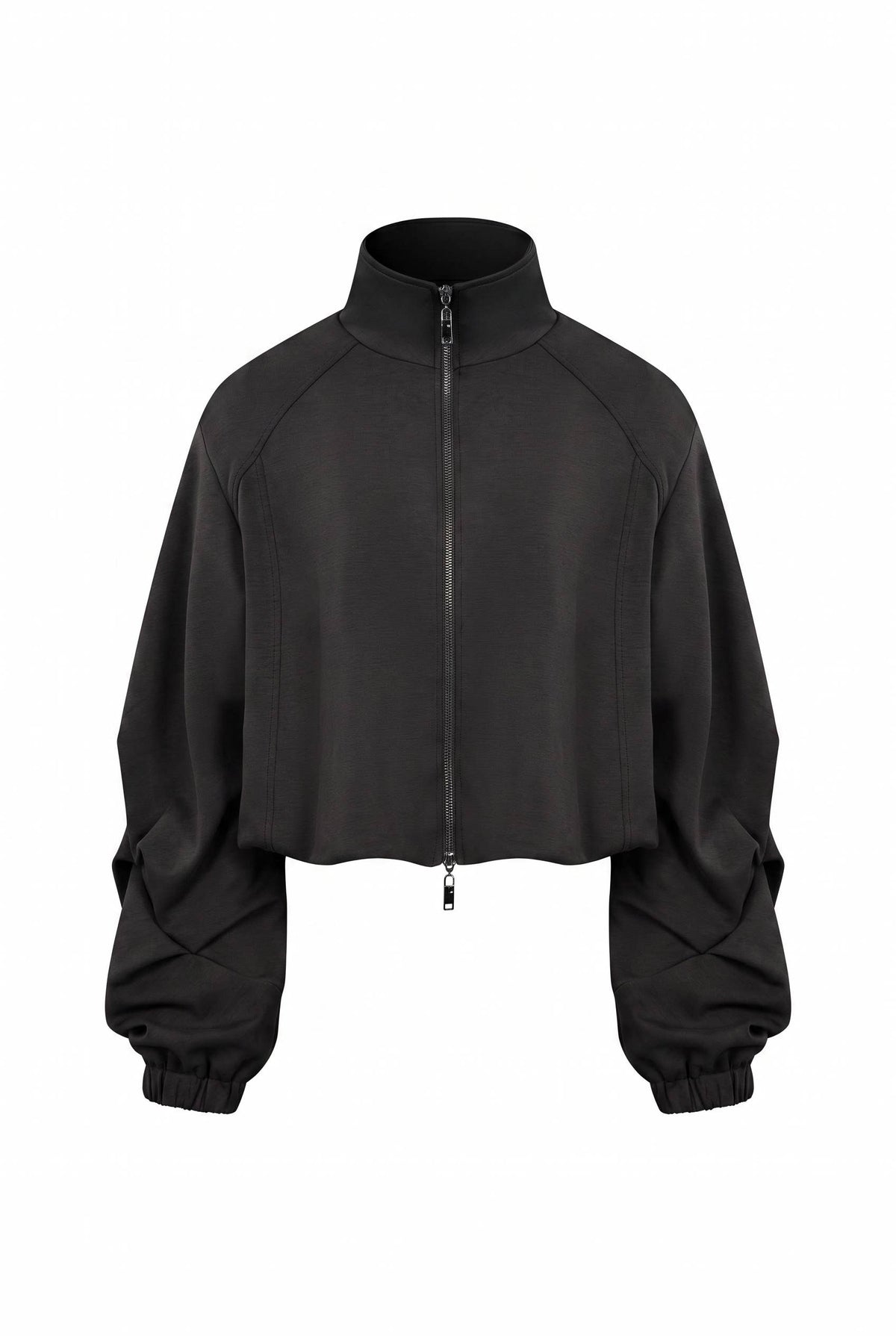Pleated Sleeves Knit Jacket