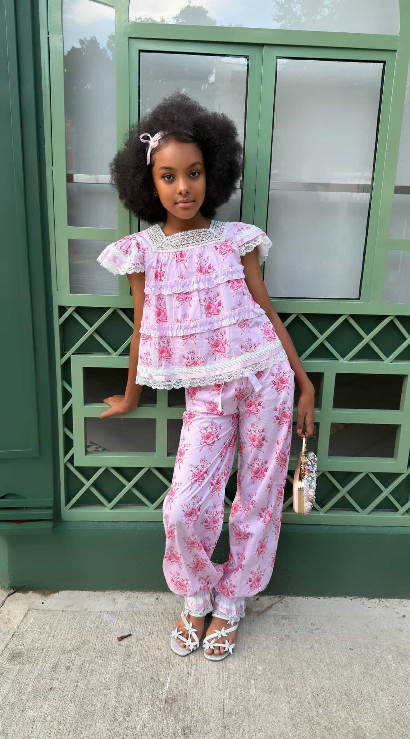Amelia Pink Flower Print Pants