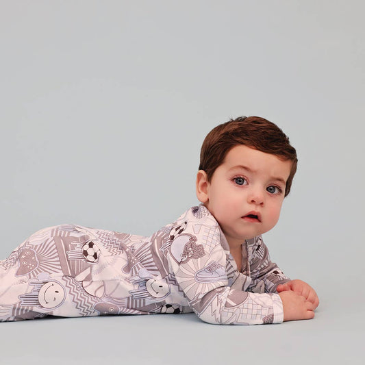 @byjordana Collab Icons Boy Zipper Footie in Blue