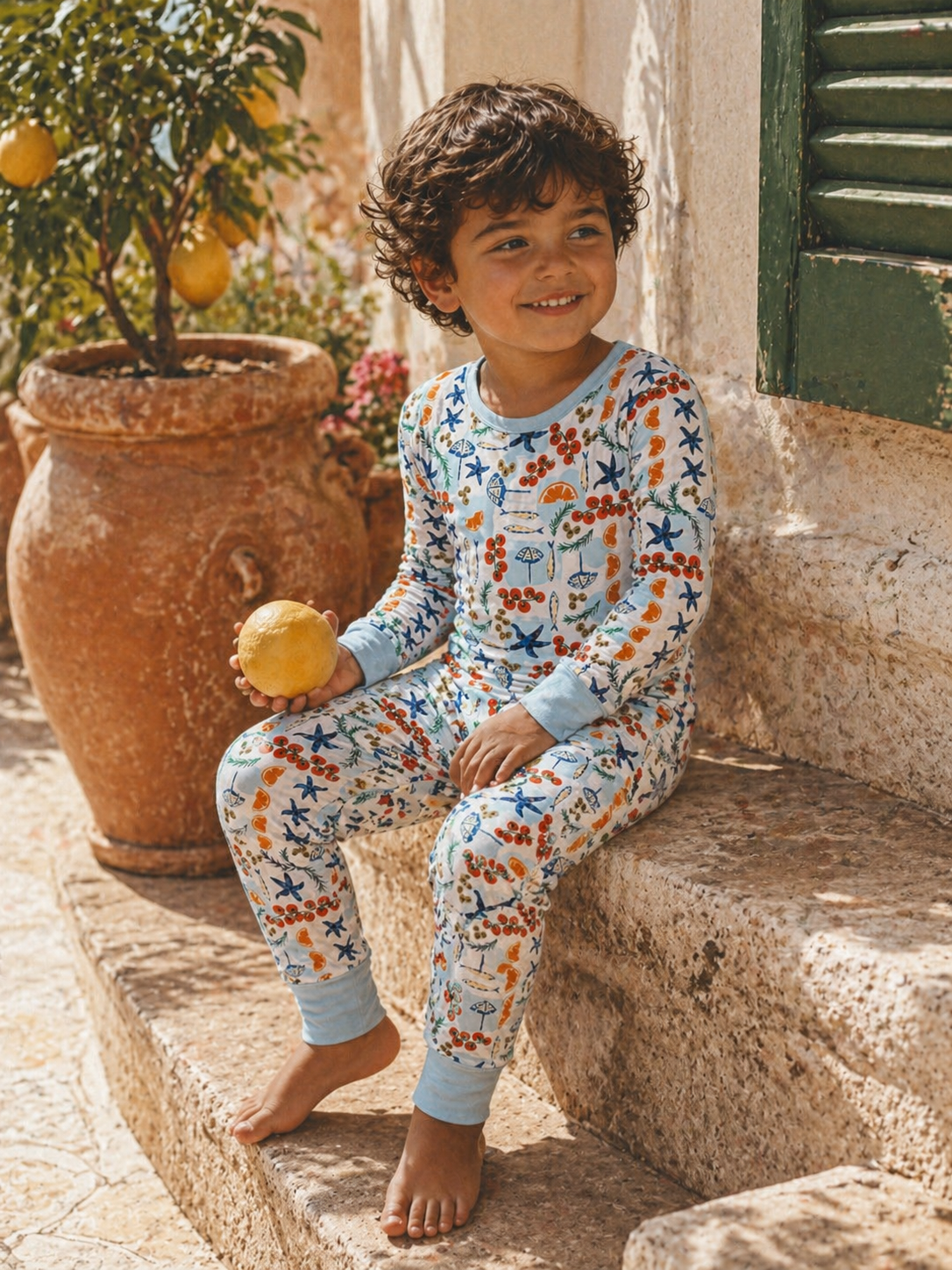 Long Sleeve 2-Piece Set, Palermo Picnic