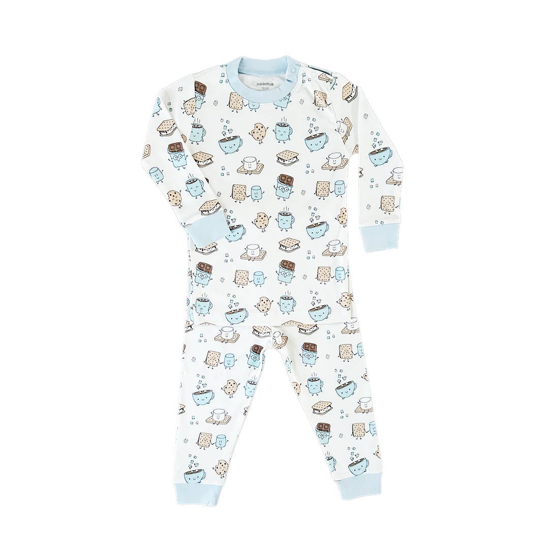 Smores Blue Long Sleeve Pajama Set