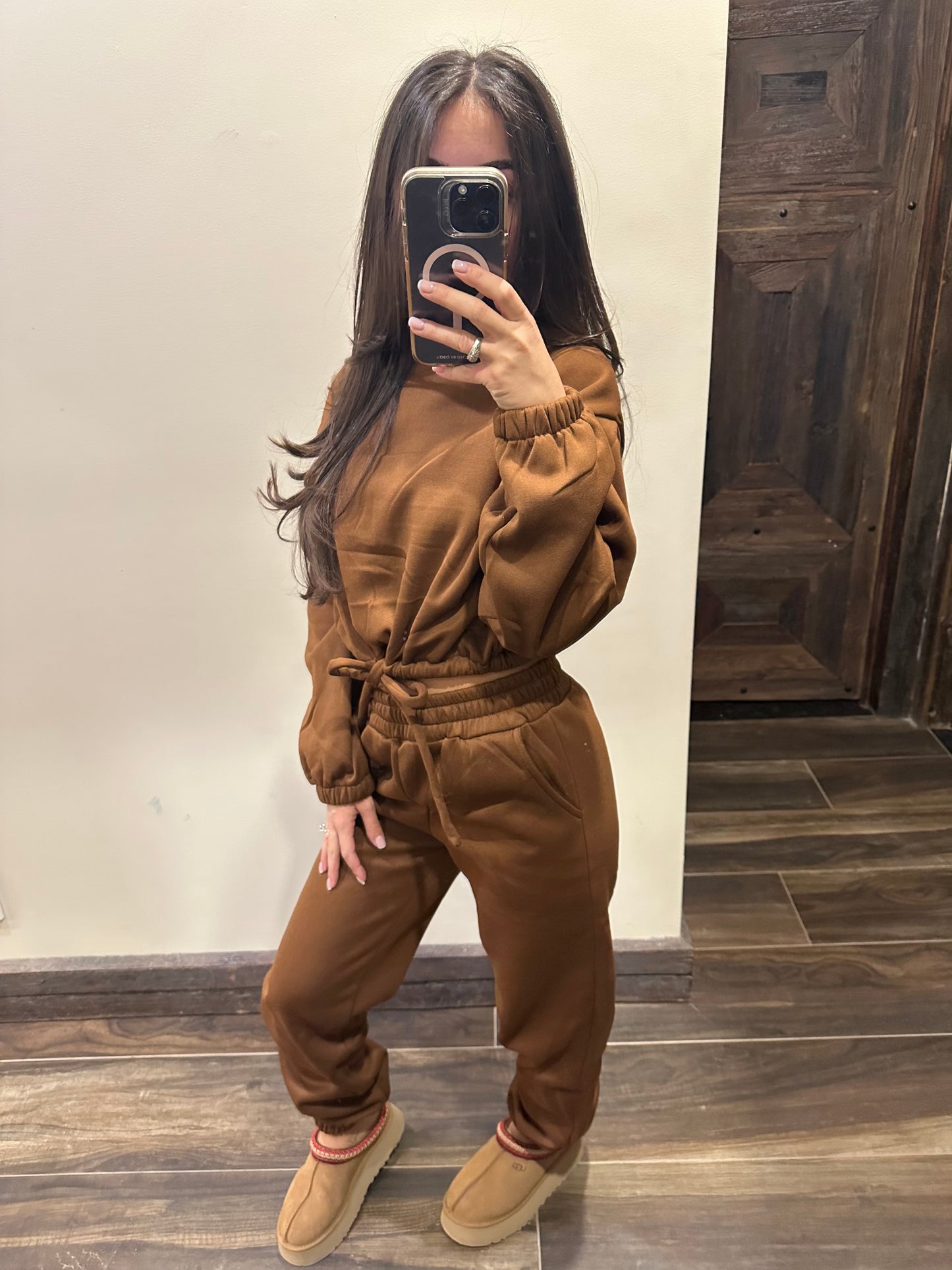 Crop pullover sweat suit