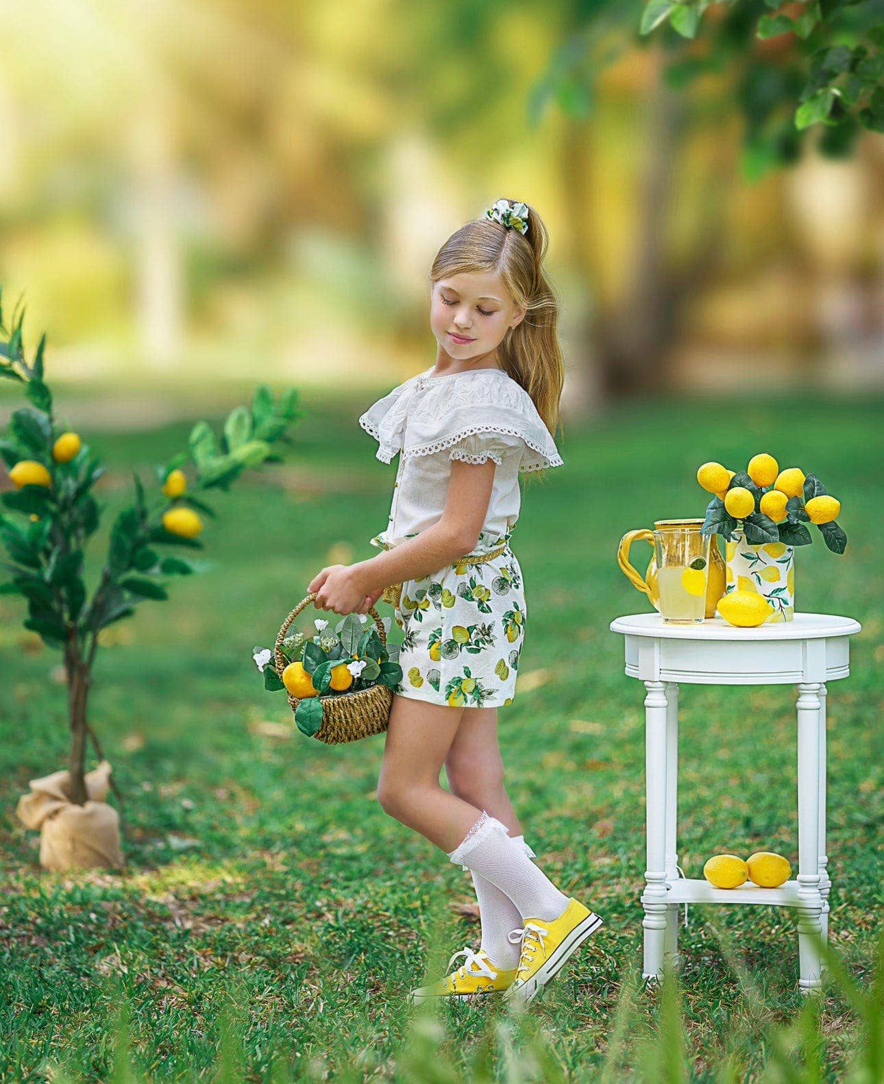Amalfi Lemon Blouse and Shorts Set