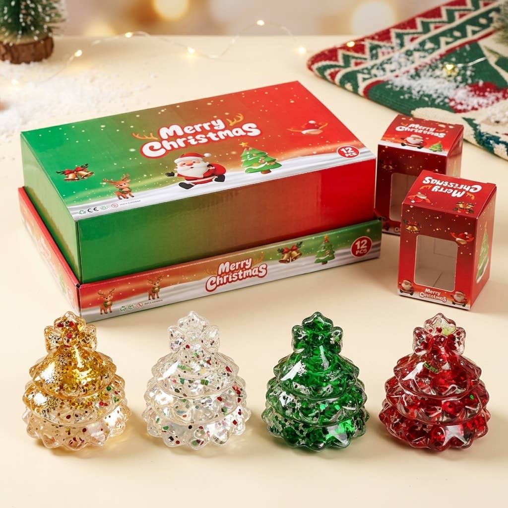 Christmas Tree Maltose Squishy Toy – Glitter TPR Sensory