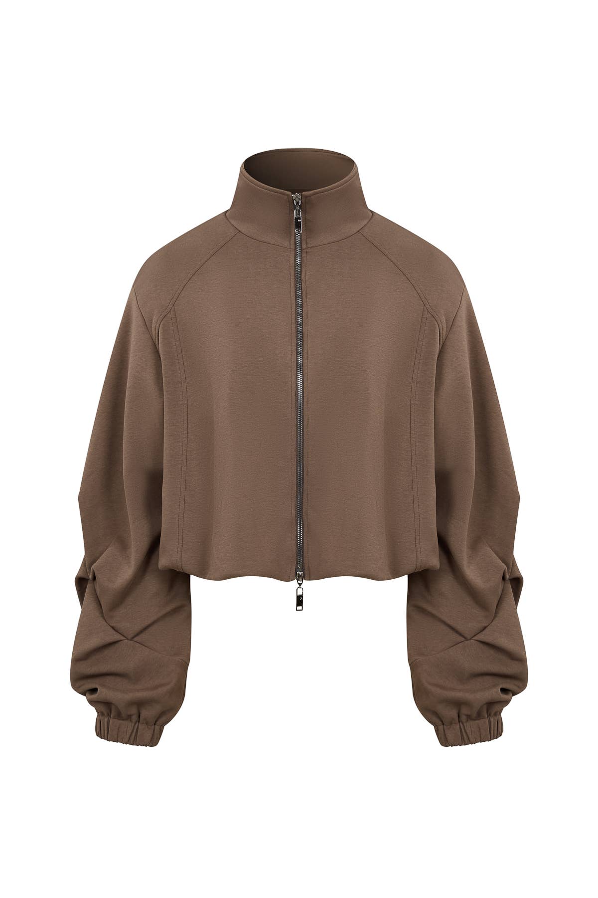 Pleated Sleeves Knit Jacket