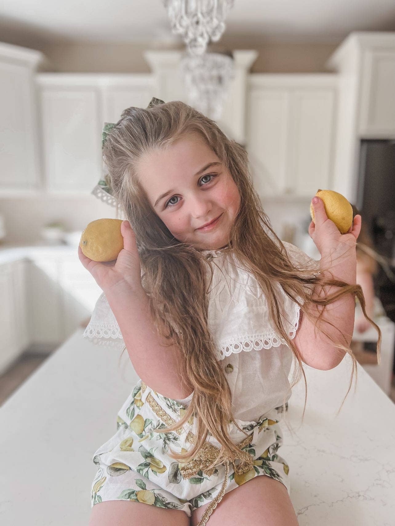 Amalfi Lemon Blouse and Shorts Set
