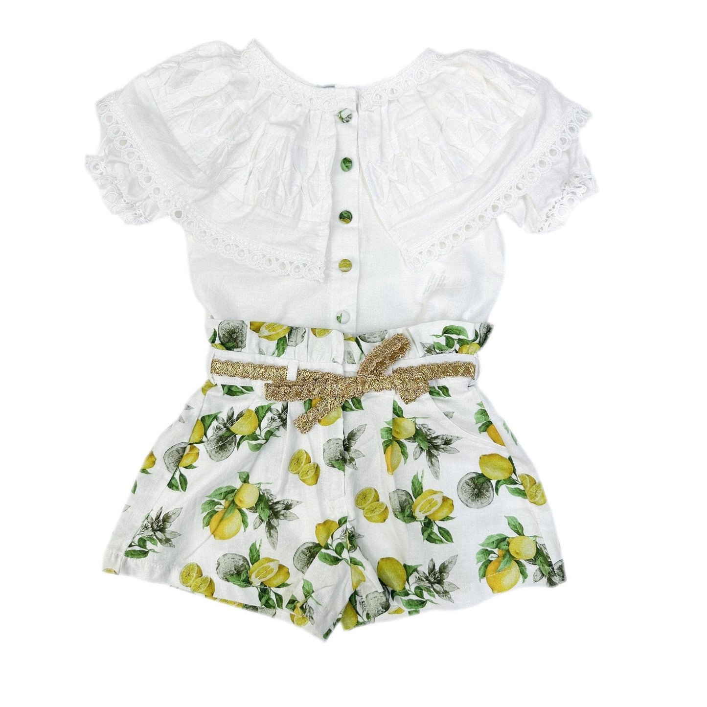 Amalfi Lemon Blouse and Shorts Set