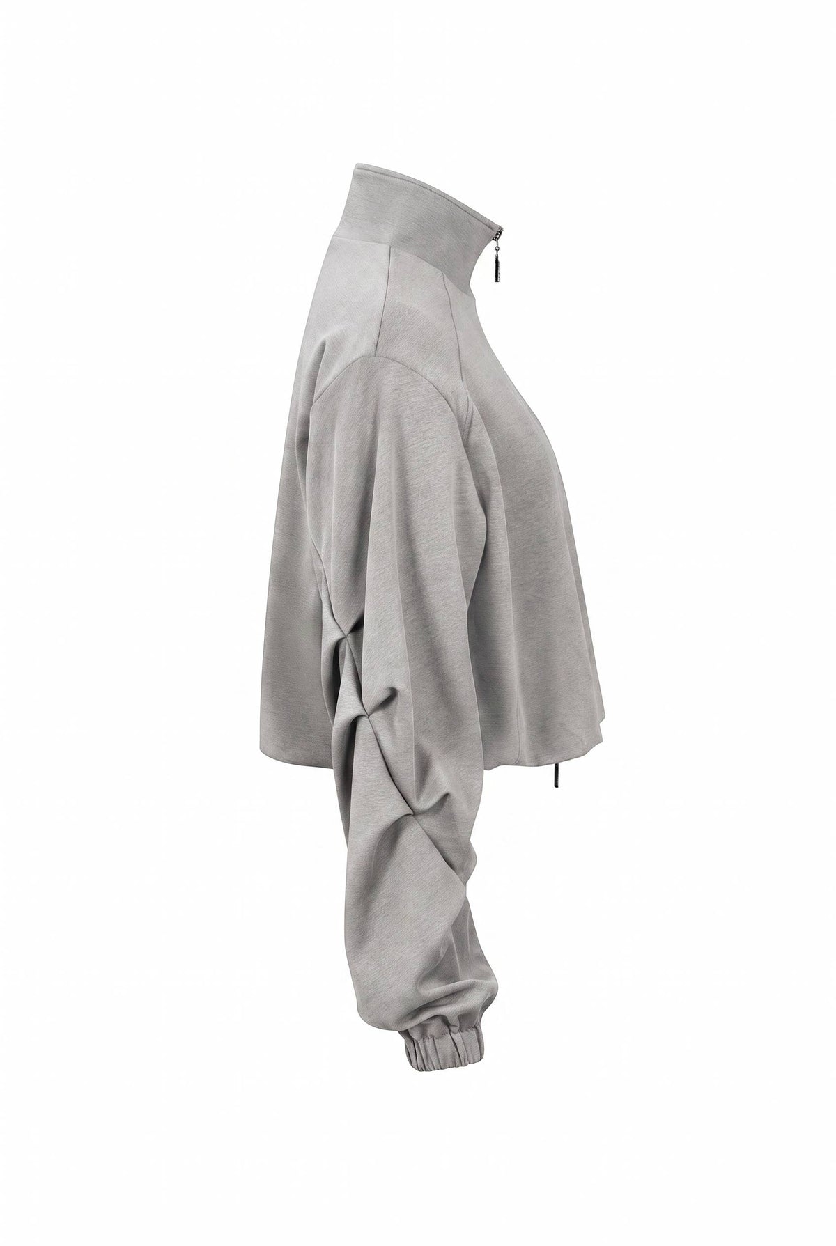 Pleated Sleeves Knit Jacket