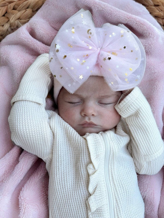 Baby's First Hat®, Petal Pink Star Tulle Bow